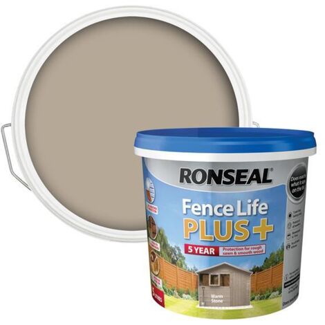 Ronseal 38396 Fence Life Plus+ Warm Stone 5 litre RSLFLPPWS5L