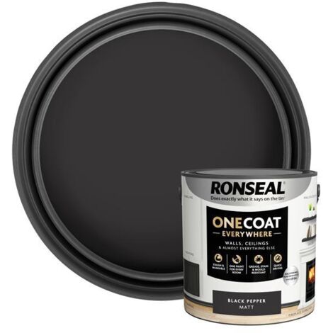 Ronseal One Coat Everywhere Interior Paint Black Pepper Matt 2.5L