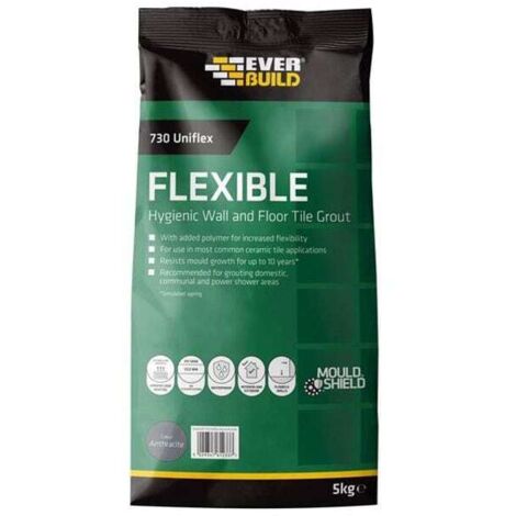 Everbuild Sika 730 Uniflex Hygienic Tile Grout Anthracite 5kg