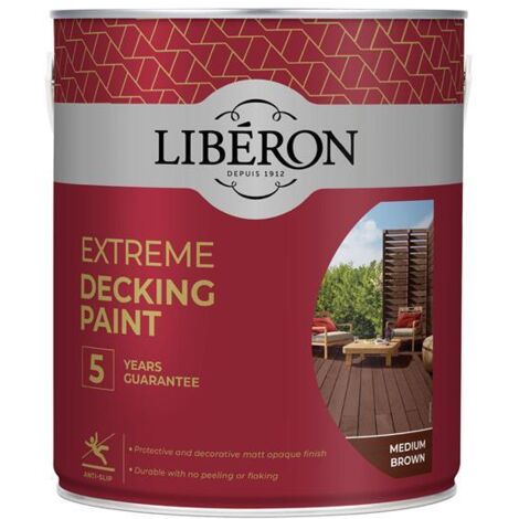 Liberon Extreme Decking Paint Medium Brown 2.5 litre