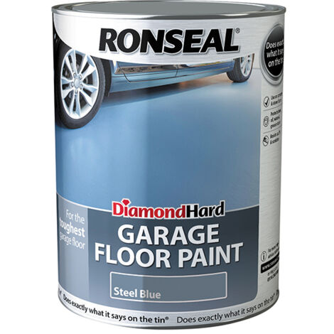 Ronseal 36111 Diamond Hard Garage Floor Paint Steel Blue 5 litre RSLDHGFPSB5L