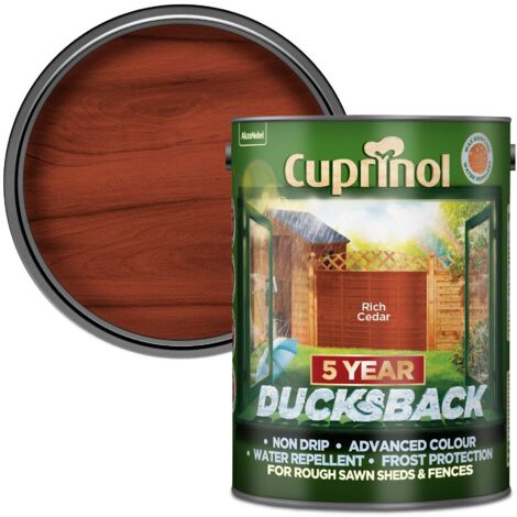 Cuprinol Ducksback 5 Year Waterproof for Shed Rich Cedar 5 Litre