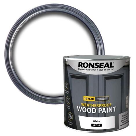 Ronseal 38782 10 Year Weatherproof Wood Paint White Gloss 2.5 litre RSL38782