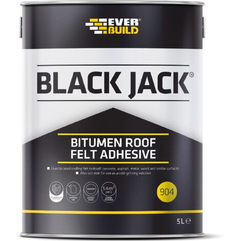 Everbuild 90405 Black Jack 904 Bitumen Roof Felt Adhesive 5 litre EVB90405