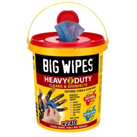 PROMO-4x4 Heavy-Duty Cleaning Wipes Bucket of 240 BGW2427