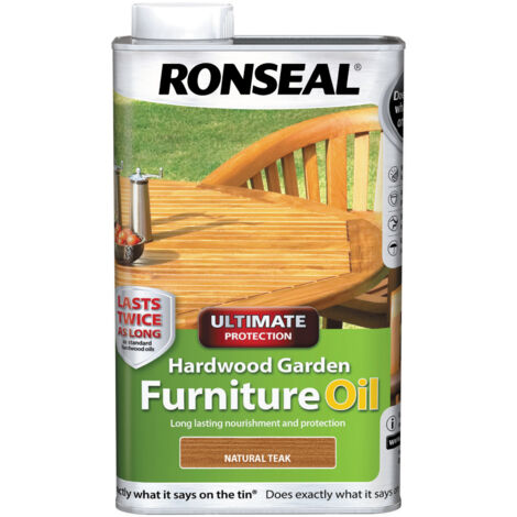 Ronseal 37358 Ultimate Protection Hardwood Garden Furniture Oil Natural Teak 1 litre RSLUHWGFOT1L