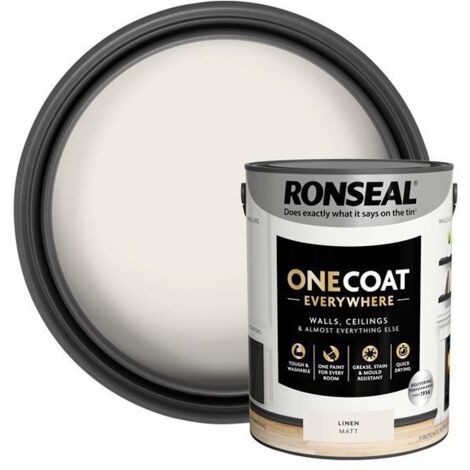 Ronseal One Coat Everywhere Interior Paint Linen Matt 5 litre RSLOCELM5L