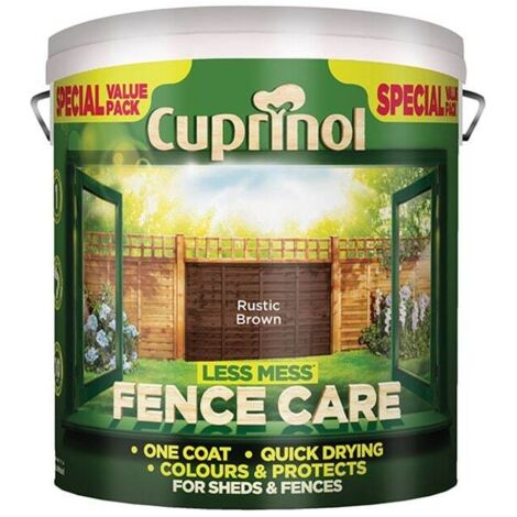 Cuprinol 5194071 Less Mess Fence Care Rustic Brown 6 litre CUPLMFCRB6L