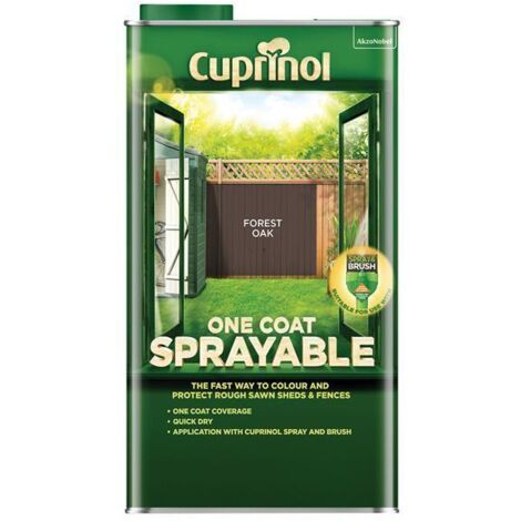 Cuprinol 5355972 One Coat Sprayable Fence Treatment Forest Oak 5 litre CUPNSFTFO5L