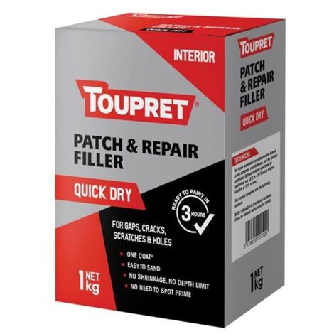 Toupret FGREB01GB Quick Dry Patch & Repair 1kg TOUFGREB01GB