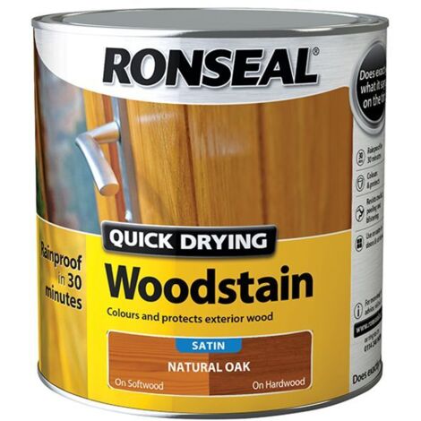 Ronseal 36947 Quick Drying Woodstain Satin Natural Oak 2.5 litre RSLQDWSNO25L