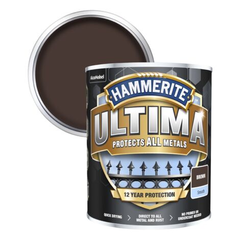 Hammerite 5362530 Ultima Metal Paint Smooth Brown 750ml HMMUMSBR750