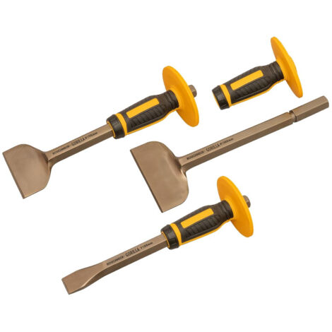 Roughneck 31-933 Bolster & Chisel Set with Non-Slip Guards 3 Piece ROU31933 (1/5)