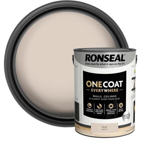 Ronseal One Coat Everywhere Interior Paint Clay Matt 5 litre RSLOCECM5L
