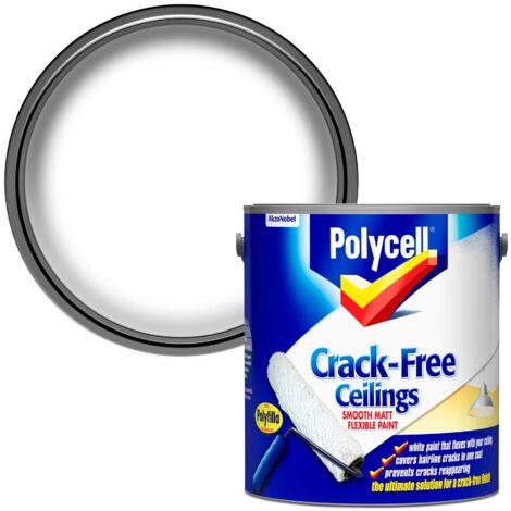 Polycell Crack Free Ceilings Flexible Paint Smooth - Matt - 2.5 Litres