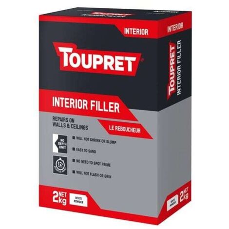 Toupret Interior Filler 2kg One Coat Fill Can Fill To Any Depth TOUTTREB702