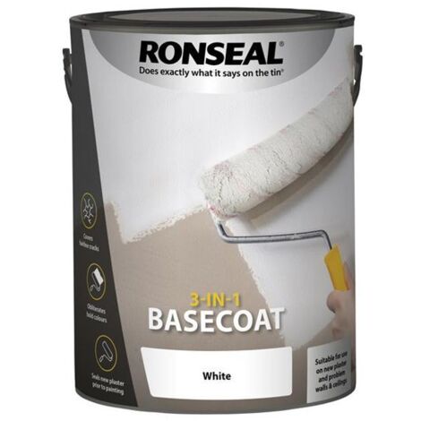 Ronseal 39400 3-in-1 Basecoat White 5 litre RSL39400