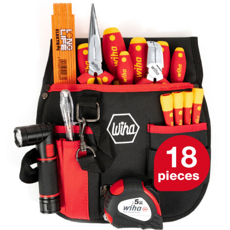 Wiha Tool set basic electrician's equipment 18 part I belt pouch I for mobile application I VDE tool (44574) (1/5)