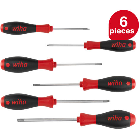 Wiha screwdriver set SoftFinish® (07155) 6 pcs. I screwdriver set for everyday use, craftspeople, industry I fastening tool TORX