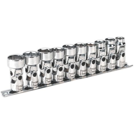 Sealey Premier Universal Joint Socket Set 3/8""Sq Drive 10pc AK2710