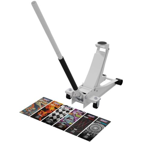 Sealey 2000CW Low Entry Custom Design Trolley Jack with Rocket Lift 2 Tonne - White (1/5)