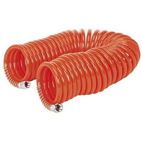 Sealey PU Coiled Air Line Hose 10m x 6mm With 1/4""BSP Unions AH10C/6 (1/2)