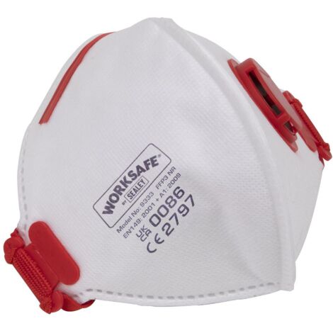 Sealey 9333/10 Worksafe Valved Fold Flat Mask FFP3 - Pack of 10 (1/2)
