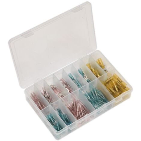Sealey Adhesive Lined Heat Shrink Terminal Assortment 142pc Blue, Red & Yellow AB037HT (1/5)