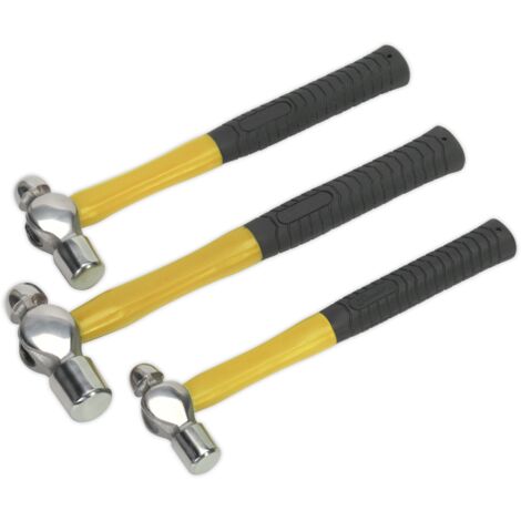 Sealey Ball Pein Hammer Set 3pc with Fibreglass Shafts AK2031