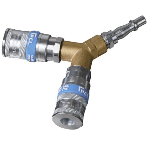 Sealey Y Adaptor Twin Air Line Coupling For Garage Workshop Tools AC55
