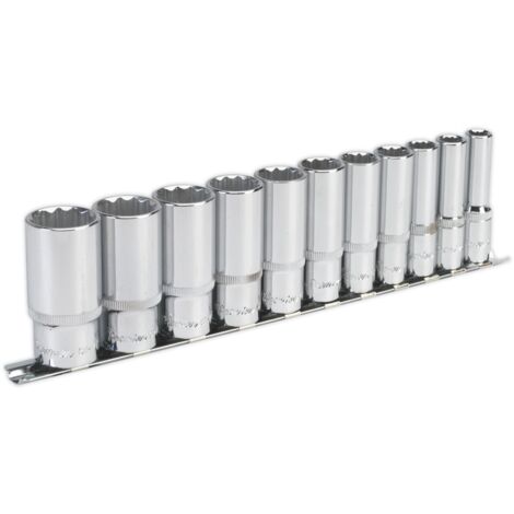 Sealey Premier Imperial Deep Socket Set 3/8""Sq Drive 12-point 11pc AK2673