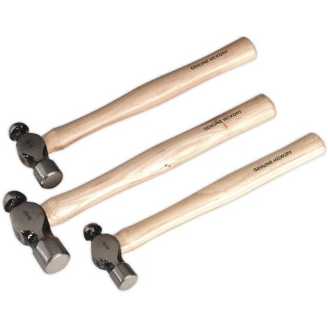 Sealey Premier Ball Pein Hammer Set 3pc Hickory Shafts AK203