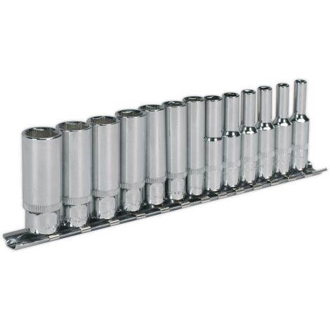 Sealey Metric Socket Set 13pc 1/4""Sq Drive Deep WallDrive AK2692