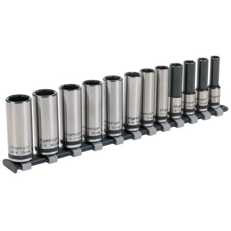 Sealey Premier Black Deep Lock-On&trade Socket Set 3/8""Sq Drive 12pc AK2744B (1/5)