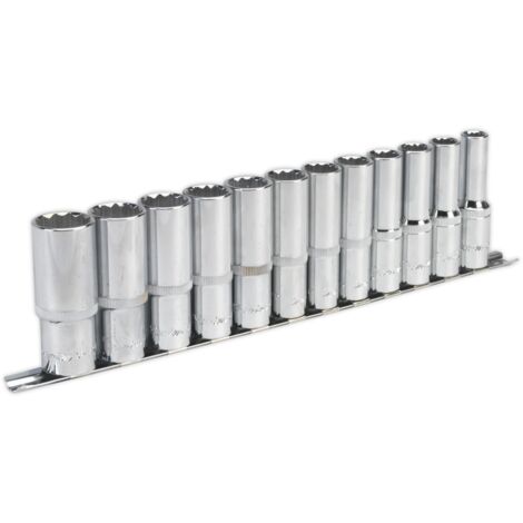 Sealey Premier Deep Socket Set 12-Point 1/2""Sq Drive 12pc AK2685