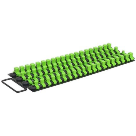 Sealey Socket Rail Tray 1/4"" 3/8"" & 1/2""Sq Drive Hi-Vis Green AK27051HV