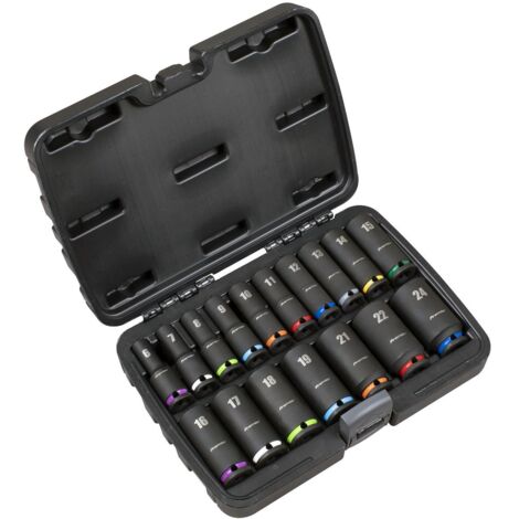 Sealey AK68219 Deep Impact Socket Set 3/8Sq Drive 17pc