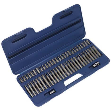 Sealey Security TRX-Star/Hex/Ribe/Spline Bit Set 56pc 3/8"" & 1/2""Sq Drive AK21956