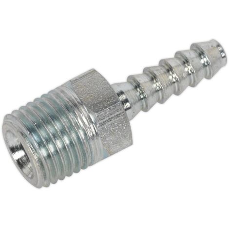 Sealey PCL Screwed Tailpiece Male 1/4""BSPT - 3/16"" Hose - Pack of 5 AC38 (1/5)