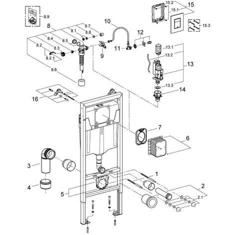 GROHE Rapid SL 1.13m 3 in 1 Set Concealed Cistern Frame Wall Hung 38772001