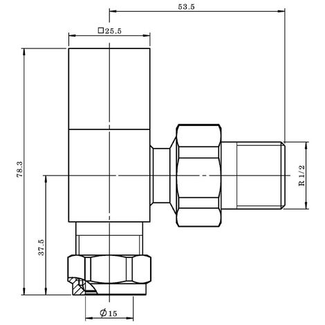 Modern Square Angled Radiator Valves Heated Towel Rail Rad Pair ...