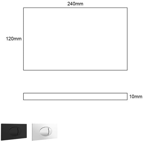 Black Dual Flush Plate Push Button for Cable Operated Concealed Cisterns Replacement