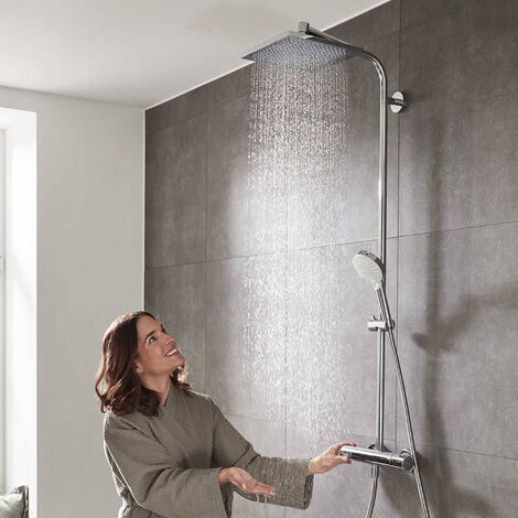 hansgrohe Crometta E Showerpipe 240 Thermostatic Mixer Shower Chrome Bathroom