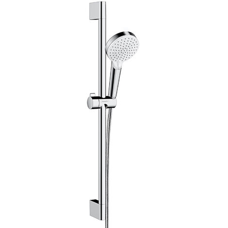 Hansgrohe – Crometta shower set 100 Vario EcoSmart 9 l/min – Wall-mounted with adjustable hand shower holder – 65 cm shower rail – Rain and IntenseRain spray patterns (1/5)