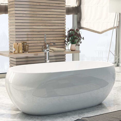 Synergy Pebble 1660mm Modern Double Ended Bath