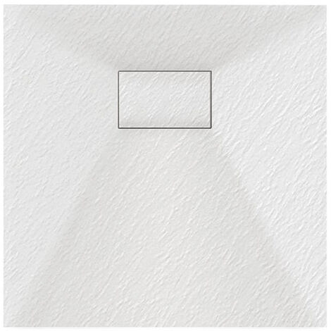 Luxury 800 x 800mm Low Profile Textured Shower Tray and Waste - Square White (1/2)