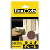 Velgrip Triangular Aluminum Oxide Sandpaper Sheets – 6 Pack, 105x175mm, Grit 120, 8-Hole Design