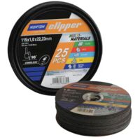 Norton Clipper Multi-Material Cutting Discs 115 x 22.23mm Tub of 25 CLI849154