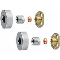 Shower Bar Valve Easy Fast Fix Fitting Kit: Round Chrome Shrouds Fixing Included