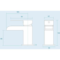 Bathroom Luxury Waterfall Black Matt Basin Sink Mono Mixer Single Lever Tap & Waste